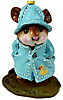 Wee Forest Folk sculpture M-180 April Showers in blue with duckling